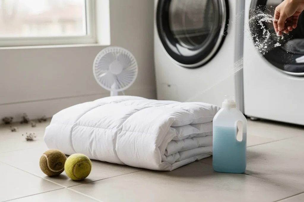 5 geriausi būdai išskalbti pūkinius antklodės nesugadinant ir paliekant jas nepriekaištingai švarias