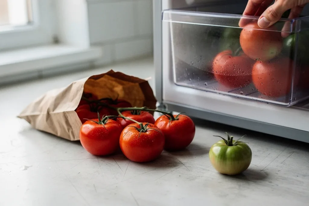 Ne 2 dienos ir ne 3 savaitės: kiek laiko šaldytuve išsilaiko pomidorai, kieti ir švieži