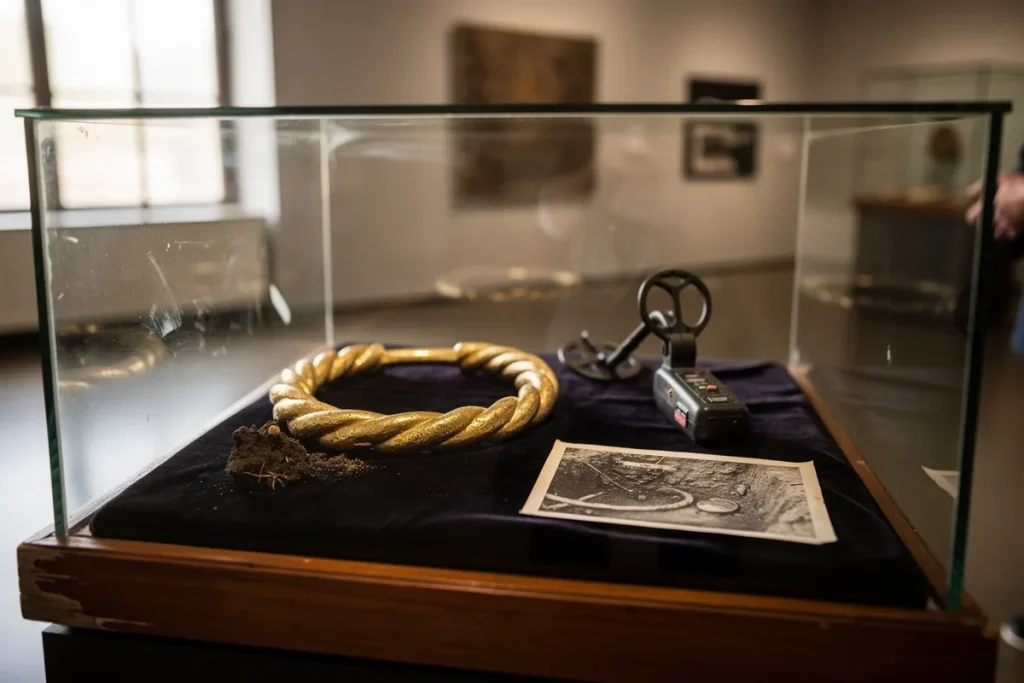 Savo sode rado priešistorinį auksinį kaklo papuošalą, galintį kainuoti 175 000 eurų