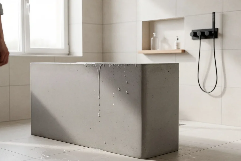 Atsisveikinkite su vonios mamparomis: tvirtas ir dekoratyvus tabuikas, kuris bus madingas 2026-aisiais