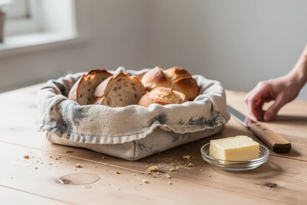 Kaip iš senų virtuvinių skudurėlių pasidaryti praktišką be siūlių duoninę ar tekstilinę lėkštę